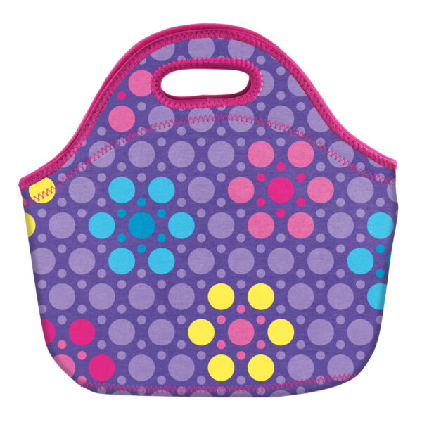 Neoprene Lunch Bag - Purple Dots SBNLB002