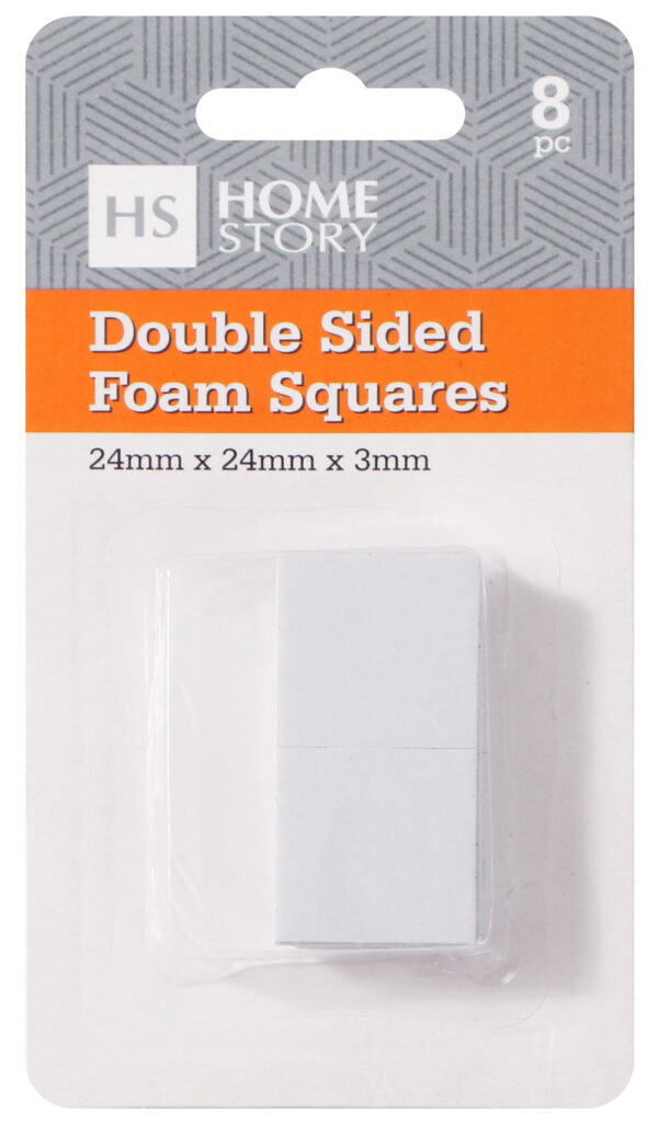 DOUBLE SIDED FOAM SQUARES - 8pcs 24mm x 24mm x 3mm - HS51015