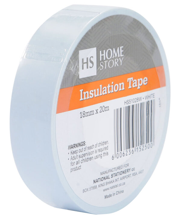 INSULATION TAPE  - 18mmx20m - White - Bulk - HS51028W