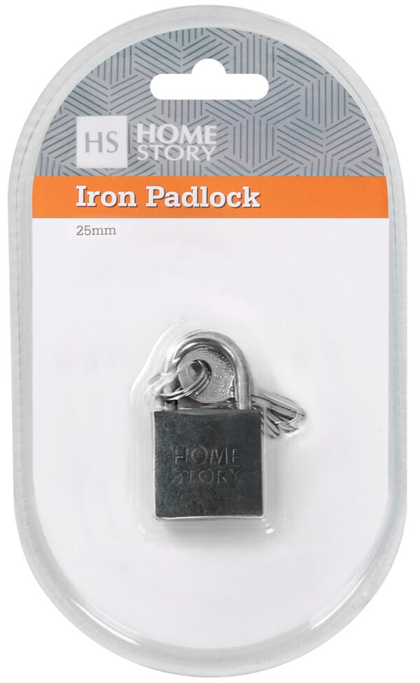 IRON PADLOCK - 25mm - 1's - 3 Keys - HS51301