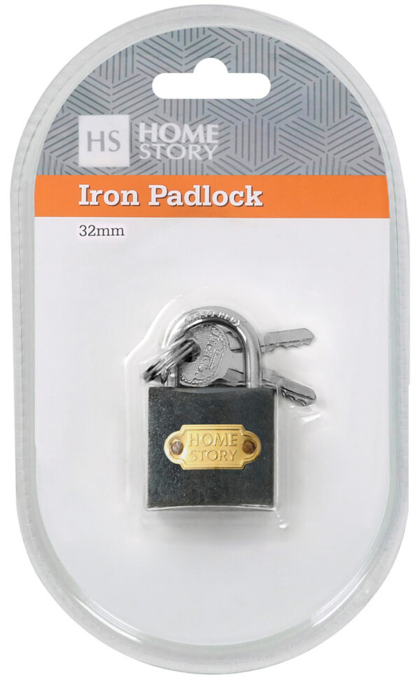 IRON PADLOCK - 32mm - 1's - 3 Keys - HS51304