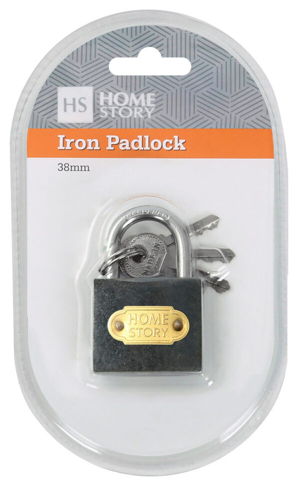 IRON PADLOCK - 38mm - 1's - 3 Keys - HS51307