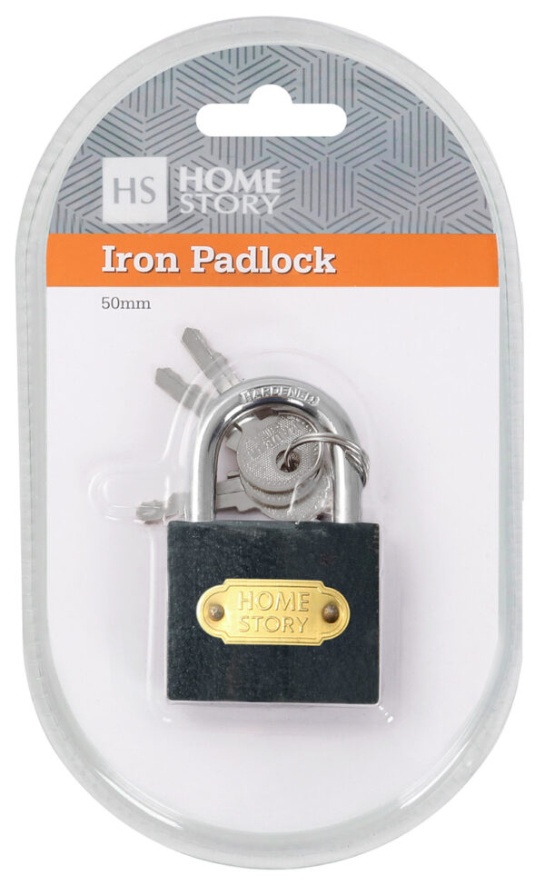 IRON PADLOCK - 50mm - 1's - 3 Keys - HS51310