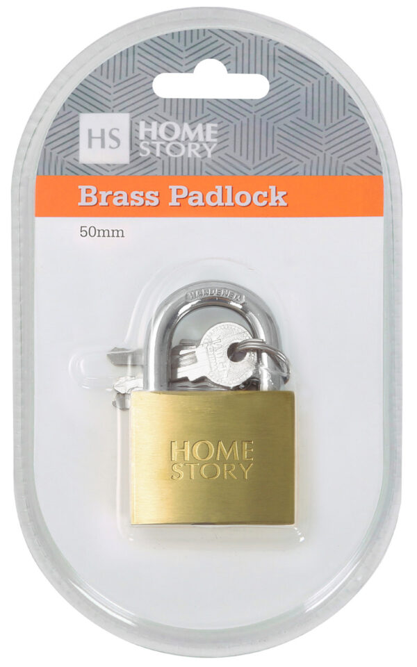 BRASS PADLOCK - 50mm - 1's - 3 Keys - HS51336