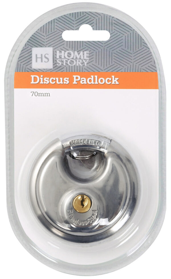 STAINLESS STEEL DISCUS LOCK - 70mm - 2 Keys - HS51342