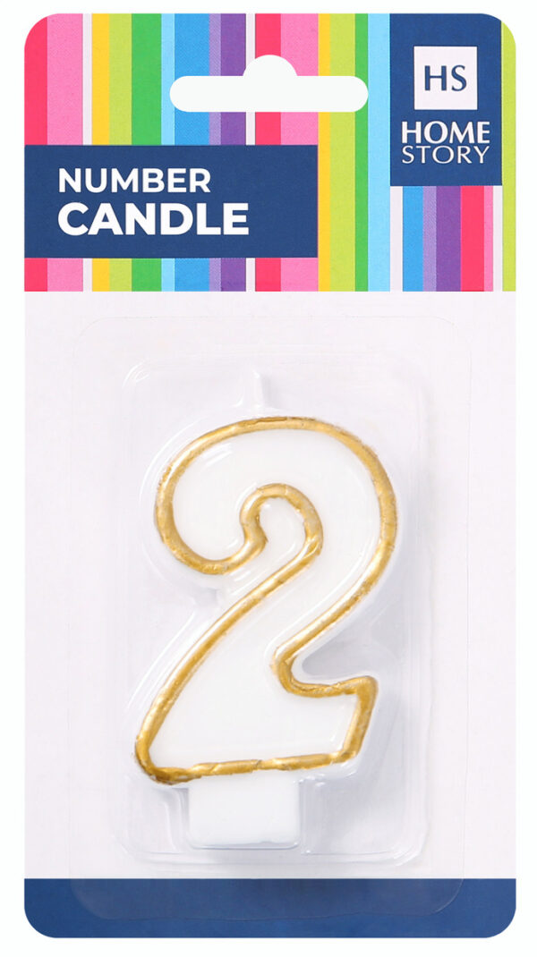 HS Number candle - "2" - Carded - HS54002