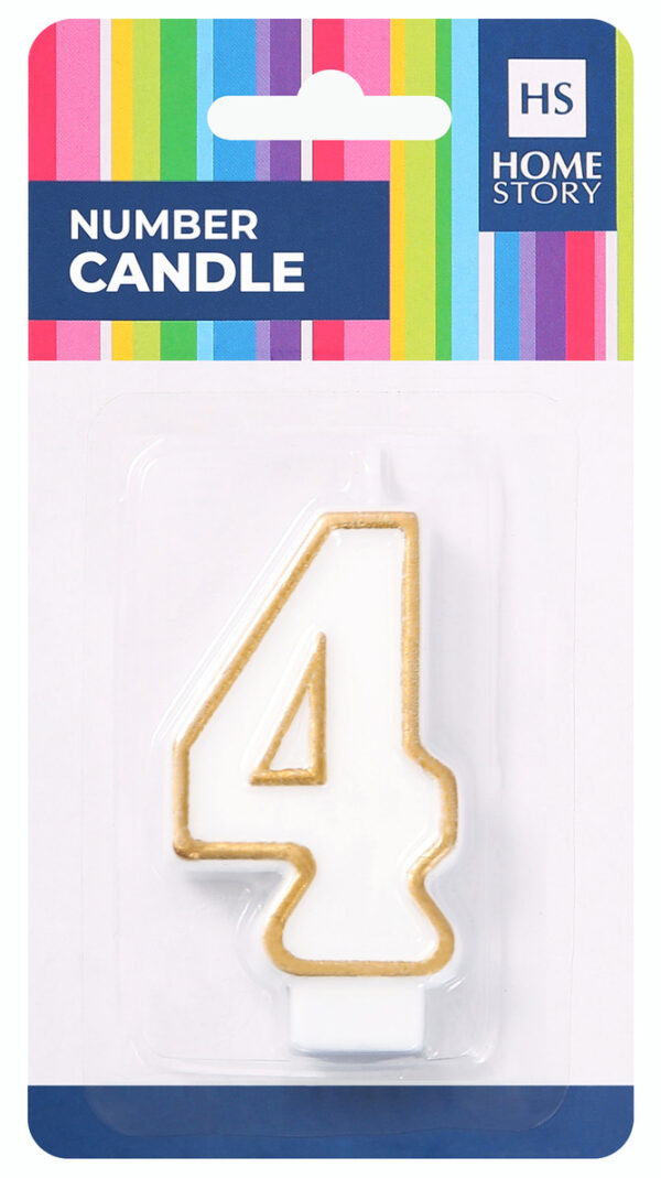 HS Number candle - "4" - Carded - HS54004