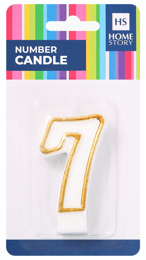 HS Number candle - "7" - Carded - HS54007