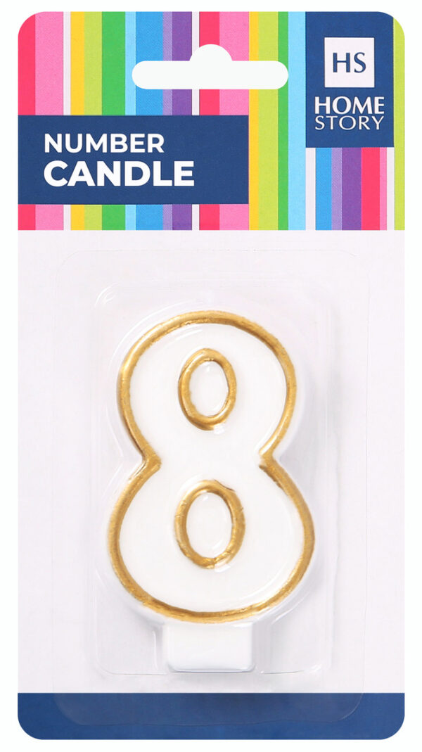 HS Number candle - "8" - Carded - HS54008
