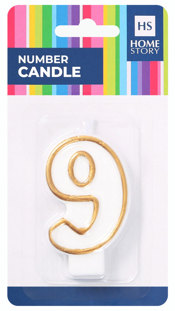 HS Number candle - "9" - Carded - HS54009