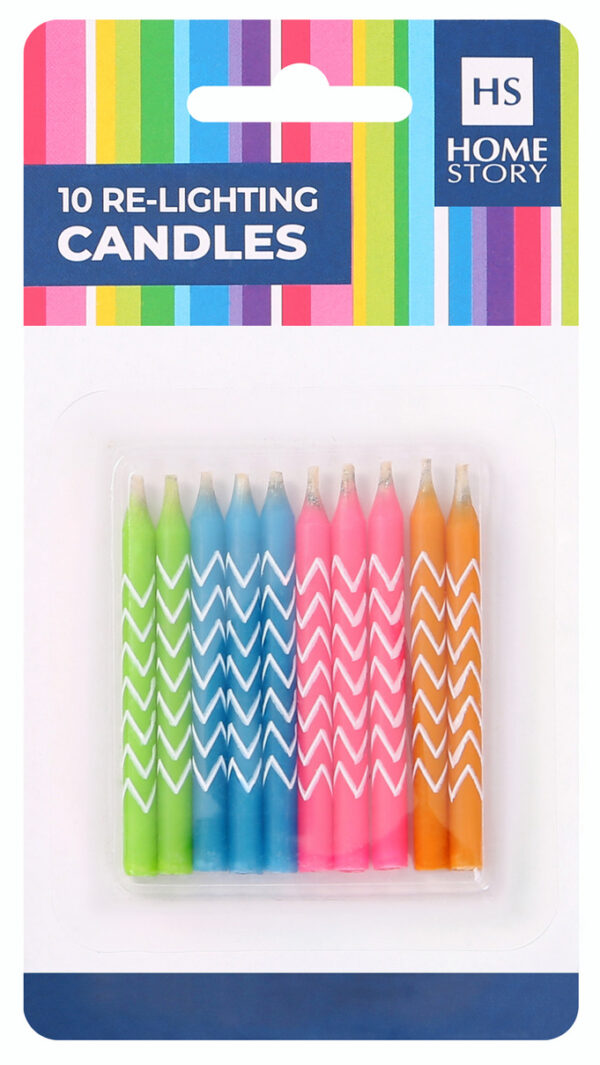 HS - Re-lighting candles - 10's - Assorted-Carded - HS54144