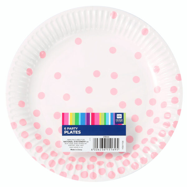 HS - PARTY PLATES 230mm 6's - Girl Theme - HS61104G