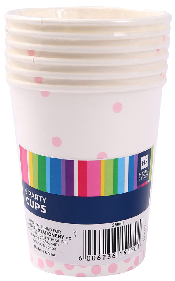 HS - PARTY CUPS 250ml 6's - Girl Theme - HS61105G
