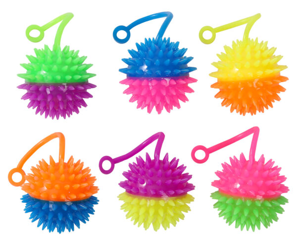 HS61214 - HS - SPIKEY LED BOUNCE BALL -6.5cm - Asst colours - PDQ